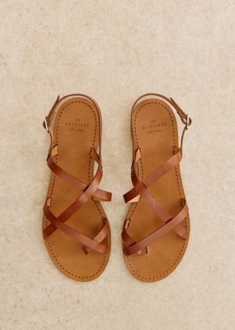 Adeline Low Sandals - Natural Heritage Leather - Vegetable-tanned smooth cowhide leather - Sézane Low Sandals, Medium Tv Show, Natural Heritage, Transition Outfits, Technology Fashion, Celebrity Lifestyle, Skirt Co Ord, Sheep Leather, Leather Slippers