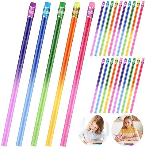 Amazon.com : Color Changing Pencils Mood Pencil with Eraser Glitter Wooden Pencils Heat Activated Color Changing Pencils for Kids Thermochromic Metallic Pencils Assorted Colors (15 Pieces) : Office Products Pencil With Eraser, Classroom Prizes, Led Pencils, Packing Kids, Mood Colors, Rainbow Paper, Wooden Pencils, Kids Classroom, Pencil Eraser