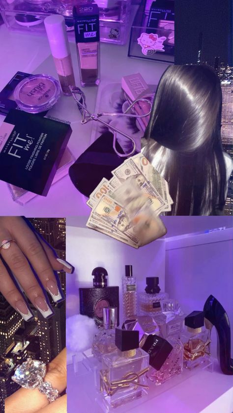 #downtowngirly #purple #girly #rich Baddie Aesthetic Black Women, Purple Girly Things, Purple Lifestyle, Get Rid Of Pimples, Rid Of Pimples, Skincare Hacks, Teen Advice, School Bag Essentials, Acrylic Toes