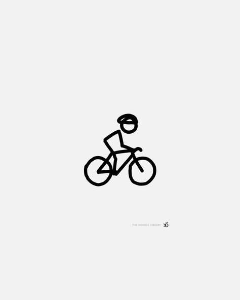 Cyclist Drawing, Bike Drawing Simple, Bicycle Doodle, Bicycle Drawing, Stick Men Drawings, Bike Tattoo, Simple Bike, Bicycle Tattoo, Mountain Bike Art