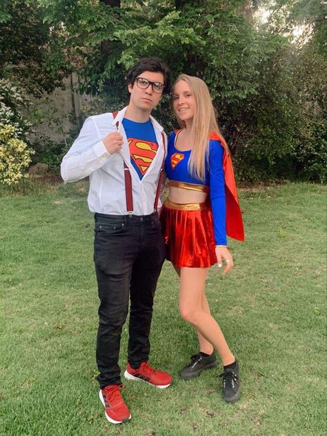 INSANE Couples Halloween Costumes You'll LOVE This Year! Super Woman And Superman Costume, Men Superhero Costumes, Couples Costumes Superhero, Superman Wonder Woman Couple Costume, Superhero Halloween Costumes For Couples, Superman And Superwoman Costumes, Super Man And Wonder Woman Costumes, Avengers Couple Costume, Superman Couple Costume