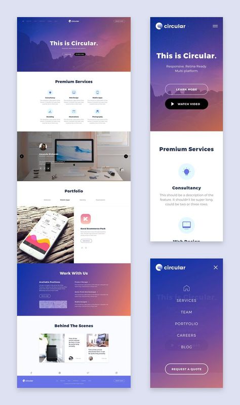 Web And Mobile Design, Web Layout Design Inspiration, Mobile Layout, Ui Web Design, Hamburger Menu, Design Sites, Ui Ux 디자인, Landing Page Inspiration, Web Design Quotes