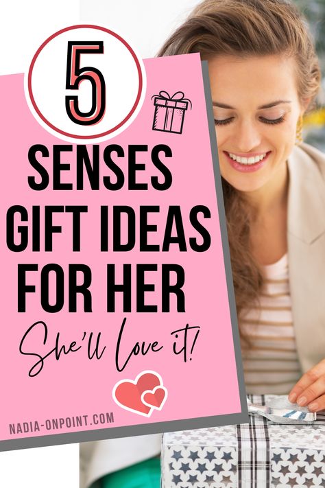 Gift Ideas for Women! Here you will find some of the best 5 senses Gift Ideas for Her. 5 senses gift for wife ideas | 5 senses gift for girlfriend ideas | 5 senses gift for girlfriend ideas sound sight | 5 senses birthday gift ideas for her | 5 senses gift girlfriend ideas #gifts #5senses #girlfriendgifts #wifegifts 5 Sense Gift For Girlfriend, 5 Senses Gift For Mom Ideas, Five Senses Gift For Her Ideas, 5 Senses For Girlfriend, Ideas For Sound Sense Gift, 5 Senses Gift For Wife, 5 Senses Gifts For Girlfriend, 5 Senses Gift Ideas For Her, Sense Gifts For Her