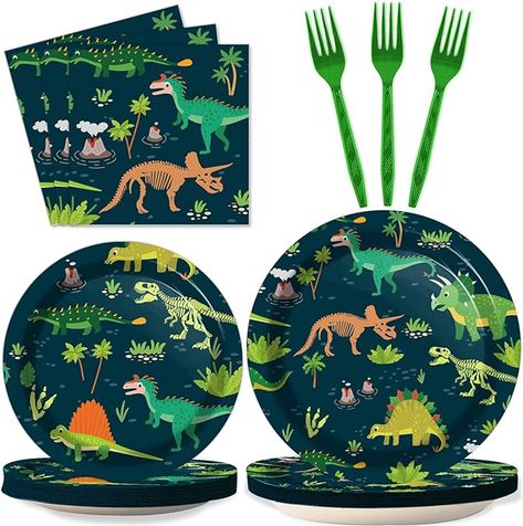 Dinosaur Party Bags, Fossil Dinosaur, Dinosaur World, Dinosaur Party Supplies, Dino Birthday Party, Birthday Plate, Dinosaur Theme Party, Party Table Cloth, Dino Birthday