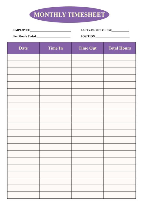 Printable Simple Timesheet Template Employee Time Sheet Printable Free, Time Card Template, Weekly Time Sheet Free Printable, Free Printable Time Sheets, Monthly Time Sheet Printable, Timesheets Template Free Printable, Time Cards Printable Employee, Time Sheets Printable Templates, Time Sheet Printable Employee