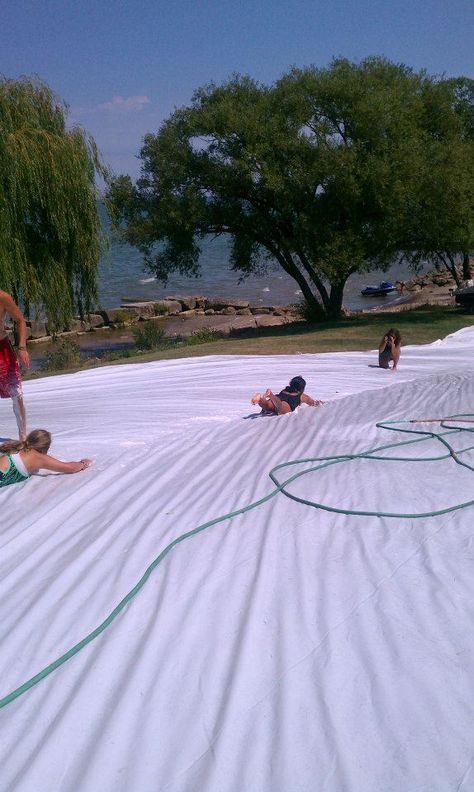 Slip And Slide Aesthetic, Home Made Slip And Slide, Slip N Slide Aesthetic, Tarp Slip N Slide, Slip And Slide Party, Slip In Slide, Slip And Slide Kickball, Giant Slip And Slide, Homemade Slip And Slide