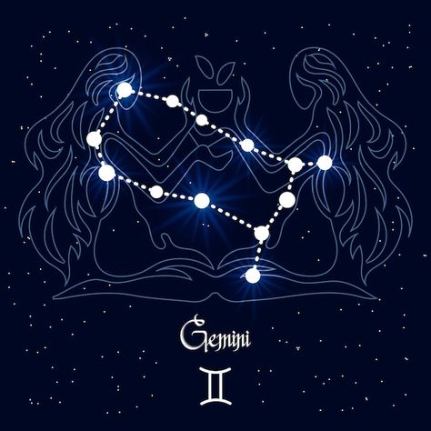 Gemini, constellation and zodiac sign on... | Premium Vector #Freepik #vector #zodiac-background #horoscope-background #constellation #zodiac-constellations Gemini Constellation Art, Zodiac Constellation Art, Constellation Zodiac Signs, Cosmic Universe, Gemini Art, Horoscope Art, Gemini Constellation, Constellation Art, Architecture Drawing Sketchbooks