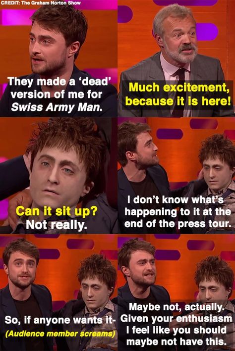 17 'Graham Norton' Interviews Where 'Harry Potter' Actors Were Spellbindingly Hilarious Daniel Radcliffe Interview, Swiss Army Man, Army Man, Julie Walters, Graham Norton Show, Graham Norton, Southern Heritage, Harry Potter Actors, Press Tour