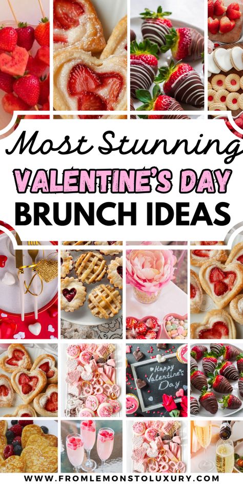 Valentines Brunch Food Ideas, Valentine Brunch Food, Valentine's Brunch Ideas, Valentines Brunch Menu Ideas, Valentine’s Day Brunch Food, Valentine’s Breakfast Ideas, Galentine Brunch Food, Galentines Party Brunch Ideas, Valentine’s Day Luncheon