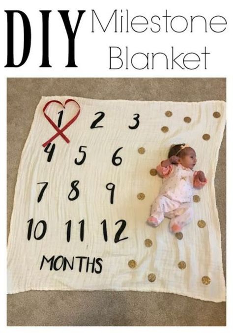 DIY Baby Blankets - DIY Milestone Blanket - Easy No Sew Ideas for Minky Blankets, Quilt Tutorials, Crochet Projects, Blanket Projects for Boy and Girl - How To Make a Blanket By Hand With Fleece, Flannel, Knit and Fabric Scraps - Personalized and Monogrammed Ideas - Cute Cheap Gifts for Babies http://diyjoy.com/diy-baby-blankets Diy Baby Blanket, Boy Diy, Diy Bebe, Diy Baby Gifts, Baby Sleep Problems, Blanket Diy, Baby Growth, Shower Bebe, Foto Baby