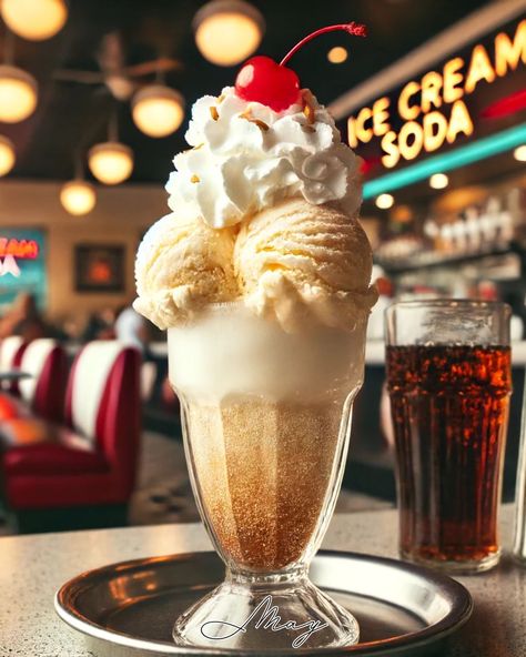 Celebrate National Ice Cream Soda Day on July 20th with a deliciously fizzy treat! 🍦 🥤 Whether you go classic with root beer or mix it up with fruit flavors, ice cream sodas are perfect for cooling off in style. What’s your go-to combo? #IceCreamSodaDay #Foodie #MAYAiCEO Ice Cream Soda, Cream Soda, Vintage Americana, Fruit Flavored, Root Beer, Nom Nom, Ice Cream, Beer, Fruit