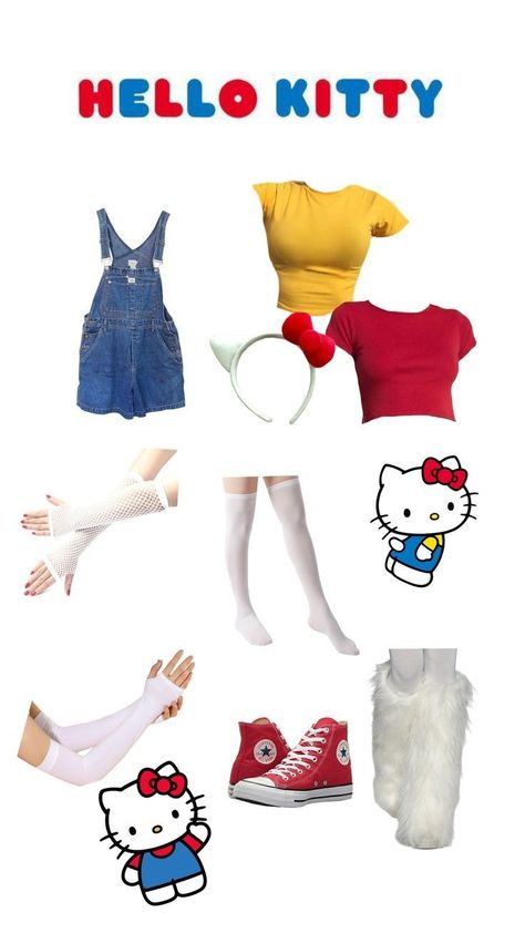 Hello Kitty Halloween Costume, Hello Kitty Outfit, Hello Kitty Costume, Character Halloween Costumes, Quick Halloween Costumes, Costume Ideas Women, Costume Ideas For Couples, Classy Halloween Costumes, Matching Halloween Costumes