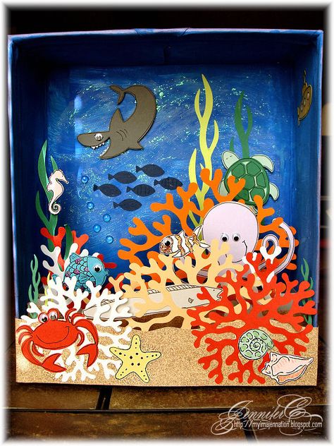 Coral Reef Diorama - Scrapbook.com Coral Reef Diorama, Ecosystems Diorama, Coral Reef Craft, Coral Reef Drawing, Ocean Diorama, Diorama Kids, Diarama Ideas, Habitats Projects, Ocean Habitat