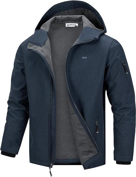 Limited time deal $47.99 (20%Off)(List Price $59.99) 33,000ft Men's Hooded Softshell Jacket Waterproof Lightweight Insulated Windbreaker Fleece Lined Rain Shell Jacket Mountaineering Climbing, Tactical Training, Military Combat, Hooded Jacket Men, Softshell Jacket, Utility Pockets, Jacket With Hood, Mens Hooded, Mens Fleece