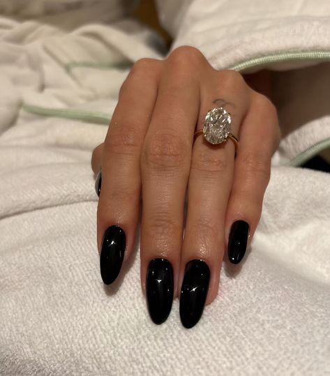 Hailey Bieber's Black Nails Mark The End Of Her "Glazed Donut" Era Black Wedding Nails, Academy Museum Gala, Academy Museum, Black Nail Polish, December 4, Hailey Bieber, Black Nails, Wedding Nails, Almond Nails