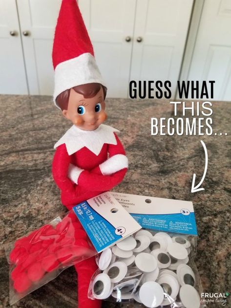 Elf on the Shelf turned the entire family into Rudolph with wiggly eyes and red noses! Googly Eyes and Red Pom Poms for this Rudolph Family Elf on the Shelf Craft Idea and new creative, funny, and original Elf Ideas daily. #FrugalCouponLiving #ElfontheShelf #ElfontheShelfIdeas #ElfIdeas #funnyelfideas #funnyelfontheshelf #elfprintables #freeelfprintables #printables #freeprintables  #michaelsmakers #michaels #pompom #redpompom #wigglyeyes #googlyeyes #funny Elf On The Shelf Googly Eyes, Elf Eyes, Eyes Craft, Elf Printables, Easy Elf On The Shelf, Elf Shelf, Red Pom Poms, Easy Elf, Elf Antics