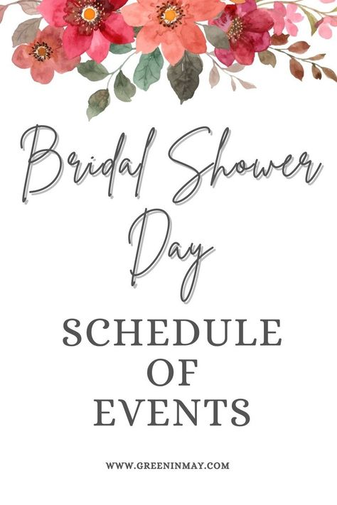 A Well-Planned Bridal Shower: Schedule of Events for the Perfect Day Bridal Shower Schedule, Shower Schedule, Bridal Shower Timeline, Bridal Shower Planner, Party Timeline, Schedule Of Events, Bridal Shower Planning, Bridal Shower Inspiration, Day Schedule