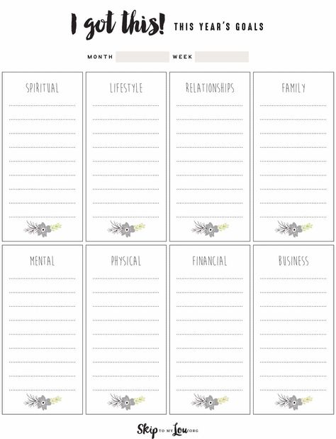 Printable Goal Worksheet Daily Bujo, Printables Organizational, Goal Worksheet, Free Goal Printables, Goal Planning Worksheet, Goal Sheet, Goal Setting Printable, Goals Printable, Goals Sheet