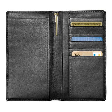 Keep organized in style with this Royce Leather checkbook wallet. A sleek leather design boasts plenty of space for your checkbook, credit cards and more. Ensure your essentials are within reach with this Royce Leather checkbook wallet. Space for checkbook, cards and more lends convenience. Nappa leather construction offers long-lasting use. 6.6"H x 3.6"W x .5"D Interior: checkbook holder, 6 card slots, side pocket, utility pocket & slip pocket Leather Manufacturer's 1-year limited warrantyFor w Small Gifts For Men, Lip Balm Holder, Luggage Store, Checkbook Wallet, Wallet Pattern, Credit Card Wallet, Leather Design, Nappa Leather, Royce