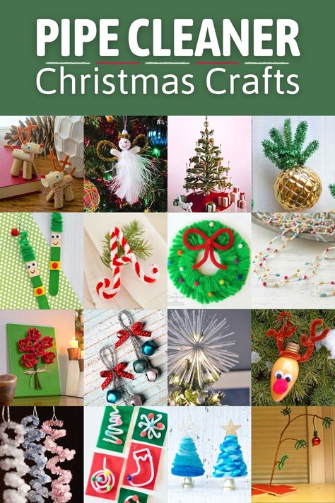 With this list of pipe cleaner Christmas crafts, you and your kids can have some amazing holiday fun with little to no messy cleanup! Pipe Cleaner Christmas Crafts, Christmas Crafts Pipe Cleaners, Pipe Cleaner Christmas, Charlie Brown Christmas Tree, Pipe Cleaner Crafts, Kids Christmas Ornaments, Christmas Kindergarten, Handmade Christmas Crafts, Fun Christmas Crafts