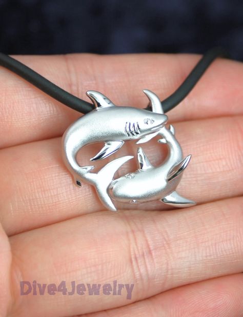 Sealife Jewelry, Shark Jewelry, Shark Pendant, Dove Jewelry, Silver Shark, Fish Pendant Necklace, Shark Earrings, Shark Necklace, Sea Life Jewelry