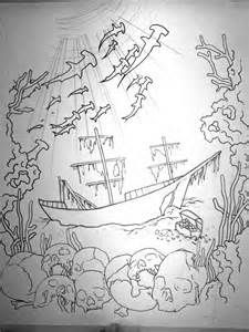 sunken ship Sunken Pirate Ship Drawing, Sunken Ship Drawing, Shipwreck Art, People As Cartoons, Shipwreck Tattoo, Sunken Ship Tattoo, Pirate Ship Tattoos, Underwater Drawing, Ship Sketch