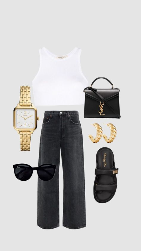 Outfit Inspo #outfitinspiration #outfitidea #goldjewelry Style Trends, Mode Inspo, Outfit Inspo Fall, Summer Fashion Outfits, Fashion Lookbook, Looks Style, Casual Style Outfits, Lookbook Outfits, Outfits Casuales