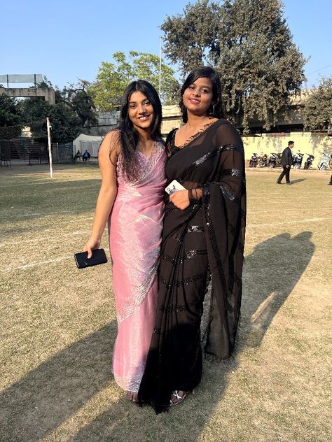 Farewell | School Farewell | College farewell | Farewell Saree | Solid Saree Farewell Dance In Saree, College Fairwell Saree, Farewell Dresses School Indian, Farewell Sarees School Aesthetic, Girlish Sarees For Farewell, Farewell Sarees School, Farewell Sarees For Teens, Farewell Sarees Colleges, Farewell Pics