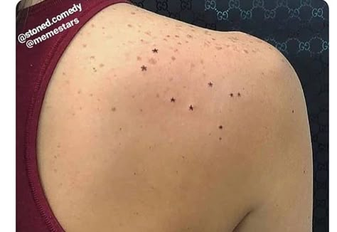 Joestar Birthmark Tattoo, Joestar Birthmark, Birthmark Tattoo, Tattooed Freckles, Horrible Tattoos, Master Tattoo, Brush Tattoo, Stars Tattoo, Native Tattoos