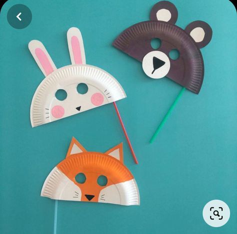 Paper Plate Animal Masks, Kids Crafts Masks, Animal Masks Craft, Cat Crafts Preschool, Animal Masks Diy, Paper Mask Diy, Paper Plate Masks, Animal Masks For Kids, Paper Plate Animals