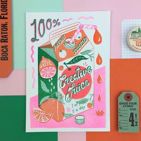 Power Lineman, Creative Juice, Riso Print, Risograph Print, Art Collage Wall, Creative Posters, New Wall, Wall Collage, Neon Pink