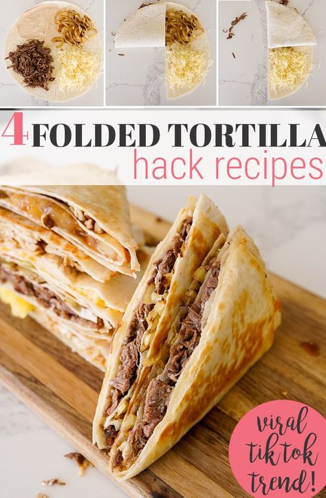 Tortilla Hacks, Tortilla Trend, Tortilla Hack, French Dip Recipes, Cooking With Karli, Recipes Tiktok, Honey Lime Chicken, Caramel Recipes Sauce, Tortilla Recipe