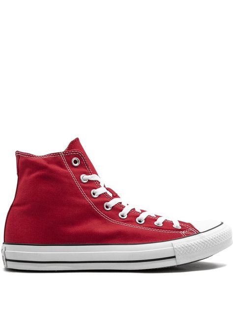 CONVERSE CONVERSE ALL STAR HI-TOP SNEAKERS - RED. #converse #shoes Red High Top Converse, Converse Red, Red Converse, Red Sneakers, Hi Top, Sneakers Men Fashion, Converse Chuck Taylor All Star, Espadrille Shoes, Womens Converse