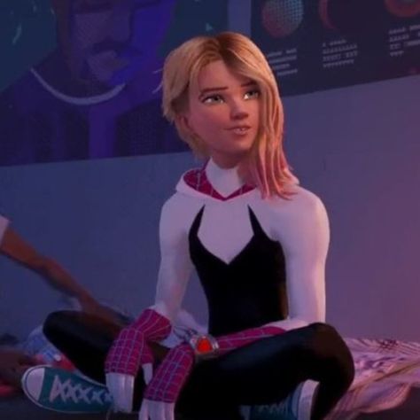 Miles X Gwen, Suki Avatar, Gwen Spiderman, Spider Gwen Art, Spider Man Across The Spiderverse, Spiderman And Spider Gwen, Miles And Gwen, Marvel Spider Gwen, Spiderman Atsv