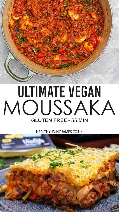 Vegan Moussaka, Gluten Free Recipes For Lunch, Monday Recipes, Moussaka Recipe, Vegan Greek, Vegan Gluten Free Recipes, Gluten Free Recipes Easy, Healthy Family, Vegan Dinner Recipes