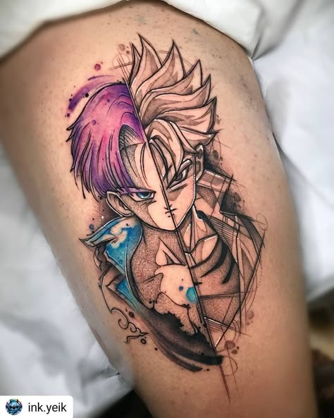 Best tattoos & drawings 🇪🇸🇬🇧🇯🇵 on Instagram: “#Repost @ink.yeik @ivanlopez.crooked • • • • • One of the best dragonball tattoos i've ever seen 😍🔥 Follow for more content like this 🔥 .…” Goku Tattoos For Men, Dbz Small Tattoo, Ben 10 Tattoo, Dragonball Tattoo Ideas, 3d Dragon Tattoo, Dragon Ball Tattoos, Dragonball Tattoo, Dbz Tattoo, Tiger Tattoo Sleeve