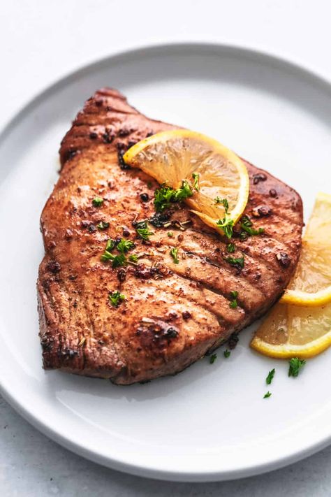 Tuna Steak Marinade, Tuna Marinade, Grilled Tuna Steaks Recipes, Fresh Tuna Recipes, Marinated Tuna Steak, Grilled Tuna Steaks, Ahi Tuna Steak, Tuna Steak Recipes, Steak Marinade Recipes