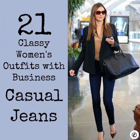 Outfits-with-Business-Casual-Jeans-1-500x500 Wearing Business Casual Jeans-21 Ways to Wear Jeans at Work Jeans At Work, Friday Outfit For Work, Business Casual Jeans, Jeans Outfit For Work, Business Casual Dress Code, Dressy Jeans, Classy Outfits For Women, Jeans Outfit Women, Business Casual Outfits For Work