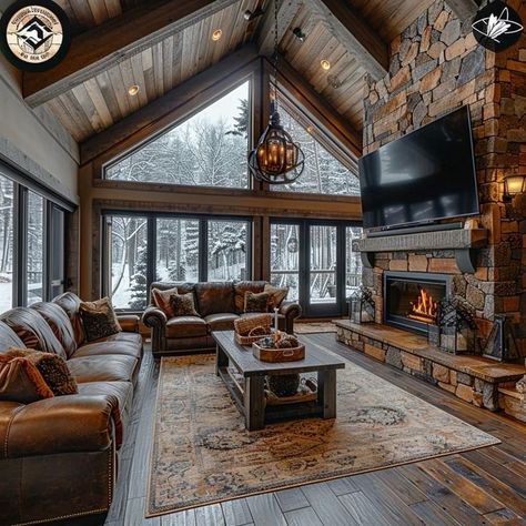 Log Cabin Living Room, Country Kitchen Ideas, Log Cabin Living, Log Cabin Interior, Cabin Living Room, Homesteading Ideas, Dream Life House, Farm Houses, Rustic Home Design