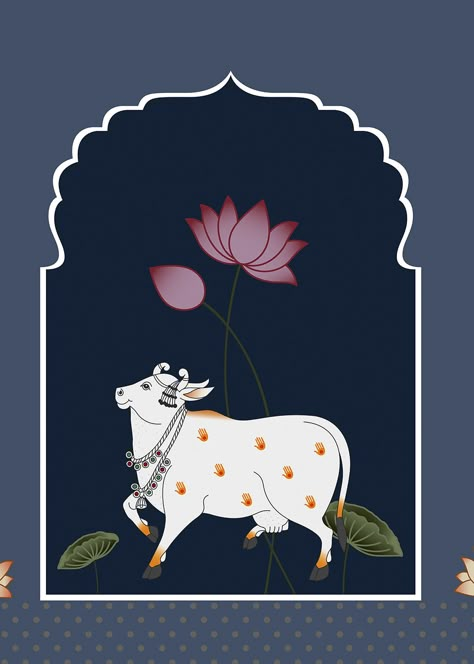 Indian Cow, Painting For Wall Decor, Wallpaper For Interior, Wall Decor Indian, Pichwai Art, Cow Art Print, Cow Wallpaper, Painting For Wall, Modern Indian Art