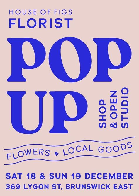 Pop Up Shop Poster Design, Event Pop Up Design, Popup Poster Design, Open Studio Poster, Florist Poster Design, Minimal Event Poster, Pop Up Event Flyer, Pop Up Flyer Design, Cute Event Poster