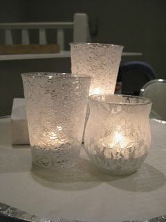 Life: Designed: DIY Lace Candle Holders Doily Projects, Lace Jars, Lace Candle Holders, Lace Candles, Wedding Dress Crafts, Craft Board, Diy Candle Holders, Welcome To My World, Fantasy Wedding