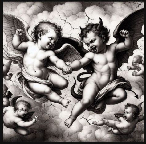 Angels Back Tattoo, Little Angel Tattoo, 92 Tattoo, Cherub Tattoos, Cherubim Angels Tattoo, Cherub Angel Tattoo, Cherub Tattoo Designs, Christus Tattoo, Angels Tattoo