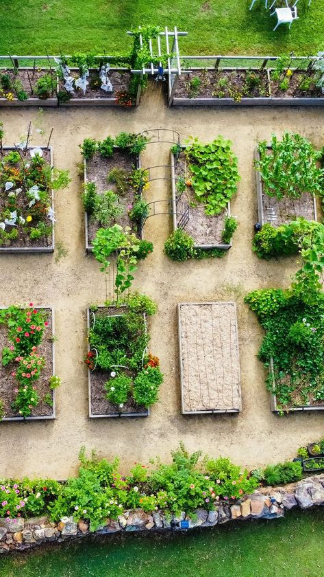 Driveway Vegetable Garden, Walled Kitchen Garden, Homestead Vegetable Garden, Potage Garden, Home Veggie Garden, Backyard Garden Landscaping, Small Vegetable Garden, Starter Garden, Garden Landscaping Ideas