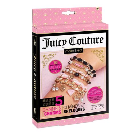 PRICES MAY VARY. DIY JUICY COUTURE BRACELETS: Create & design your own Juicy Couture bracelet with this DIY bead kit. Mix & match the bright and trendy Juicy Couture charms, metallic beads and glam chains to make friendship bracelets or fun fashion accessories! EASY TO MAKE, FUN TO WEAR: Making stylish Juicy Couture bracelets is simple with this DIY girls jewelry making kit! This set has everything girls need to get creative and make up to 5 stylish charm bracelets they’ll be proud to show off! Friendship Bracelet Kit, Juicy Couture Bracelet, Bracelet Kit, Diy Charm Bracelet, Juicy Couture Charms, Jewelry Making Kit, Bracelet Kits, Jewelry Kits, Bead Kits