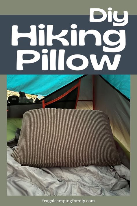 If you are looking for a cheap lightweight alternative to a hiking pillow, see how I made these easy Diy hiking pillows that you can make too. Camping Pillows Diy, Camping Pillow, Kids Camping Gear, Camping Essentials List, Tent Camping Hacks, Camping Safety, Camping Must Haves, Camping Hacks Diy, Camping Pillows