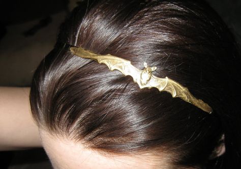 Bat Hairband by Hollywoodbabe on Etsy, $24.00 Bat Headband, Vintage Old Hollywood, Retro Bridal, Gothic Vintage, Punk Hair, Gold Headband, Girly Gifts, Gothic Wedding, Funky Jewelry