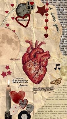 Heart Collage, Sassy Wallpaper, Love Collage, Simple Iphone Wallpaper, Black Wallpaper Iphone, Iphone Wallpaper Vintage, Vintage Poster Art, Paper Hearts, Music Wallpaper