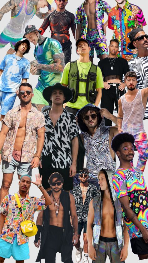 Men’s Rave Outfits #mensfashion #festival Rave Fashion Men, Rave Outfit Men, Men Rave Outfits, Mens Rave Outfits, Day Trip Outfit, Edm Rave Outfits, Men Festival Outfit, Raver Outfits, Carnaval Outfit