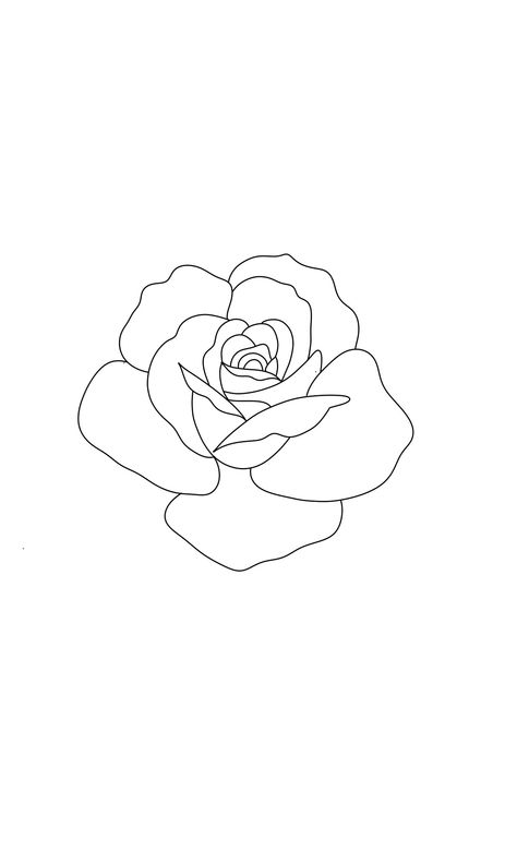 Rose Flower Line Art, Rose Line Drawing Tattoo, Simple Line Drawing Ideas, Flower Tattoos Outline, Linework Rose Tattoo, Line Rose Drawing, Rose Flash Tattoo, Rose Line Tattoo, Rose Flower Outline